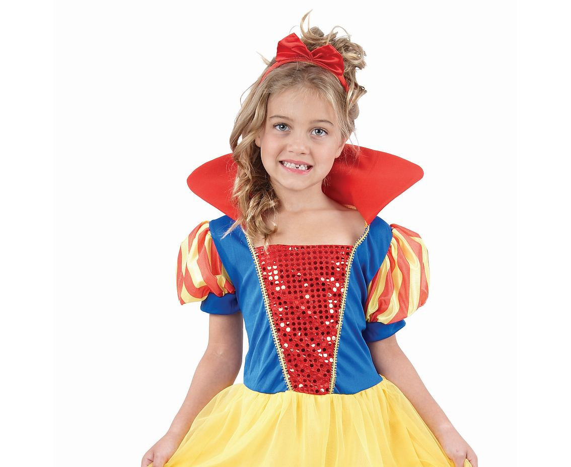Role play-set for kids Elegant Princess Snow White (dress with collar, hairband), size 110/120 cm